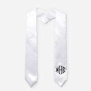 Personalized Graduation Stole in White