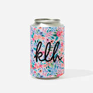 personalized can koolie blue in coral floral