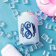 navy-seersucker-personalized-can-koolie-flatlay