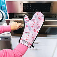 personalized neoprene oven mitt with oven