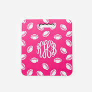 Monogrammed Rubber Seat Cushion in pink