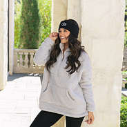 peyton wearing black ear band