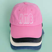 hot pink stone black and blue monogrammed vintage baseball hats