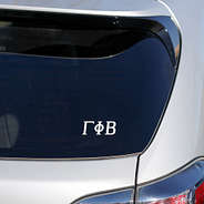 Gamma Phi Beta standard decal on car