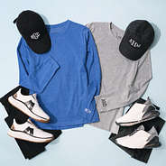 gray and blue personalized long sleeve crewneck shirts