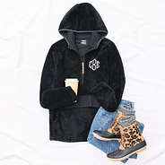 personalized lightweight fleece hoodie in black ootd