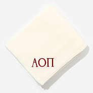 Alpha Omicron Pi Plush Blanket in Ivory