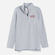 Alpha Omicron Pi Pullover Sweatshirt in Heather Gray | Sorority Quarter Zip
