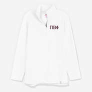 Pi Beta Phi Pullover Sweatshirt in White | Sorority Quarter Zip