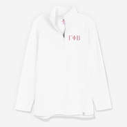 Gamma Phi Beta Pullover Sweatshirt in White | Sorority Quarter Zip