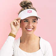 girl wearing white personalized visor