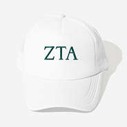 zeta tau alpha trucker hat in white
