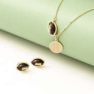 football necklace with football earrings