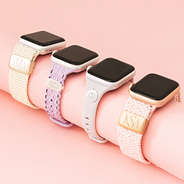 tan lavender taupe and pink personalized smart watch bands