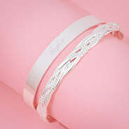 personalized bangle set in silver