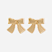 bow stud earrings in gold