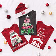 red personalized santa hat with christmas t shirts