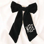 personalized black velvet bow