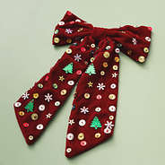 christmas velvet bow on green