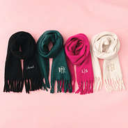 multi oversized scarves flatlay