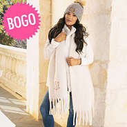 bogo - ivory oversized scarf