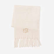 Monogrammed oversized scarf in ivory