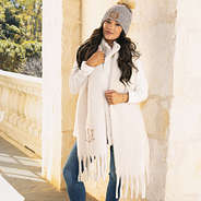 ivory oversized scarf worn by peyton