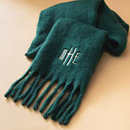 teal oversized scarf flatlay