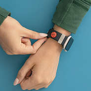 basketball sports monogrammed smartwatch charm set in silver