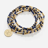 Navy Monogrammed Gameday Bracelet Stack