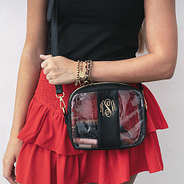 black gameday bracelet stack with crossbody