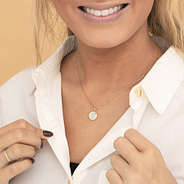 bella wearing pave cable necklace