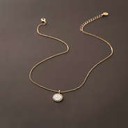 pave cable necklace on brown