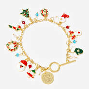 monogrammed christmas charm bracelet