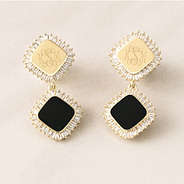 personalized gold elevated dangle earrings