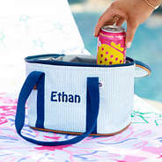 Cute Lunch Box for Kids | Blue Seersucker