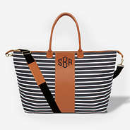 monogrammed weekender bag with crossbody strap