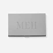 Monogrammed Stainless Steel Business Card holder