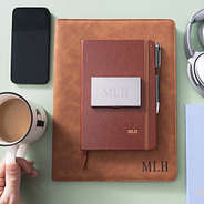 stainless steel business card flatlay