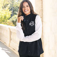 girl wearing black sweatshirt vest