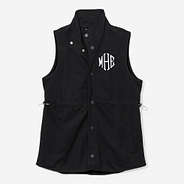 monogrammed sweatshirt vest in black