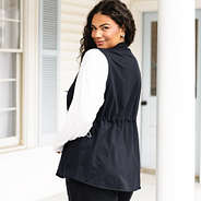 sweatshirt vest on julia ann - back view