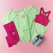 lime athleisure layering tee flatlay