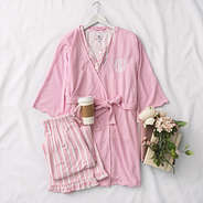 pink scalloped robe flatlay