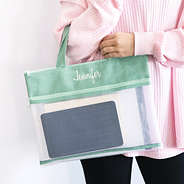mint monogrammed project tote over arm
