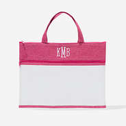 personalized reusable storage bag in hot pink