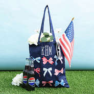 americana bows bow tote with flag and pepsi