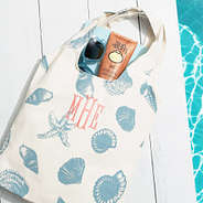 light blue shells shell hobo tote flatlay