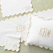 khaki scalloped placemat with khaki collection