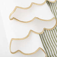 khaki scalloped table runner detail shot